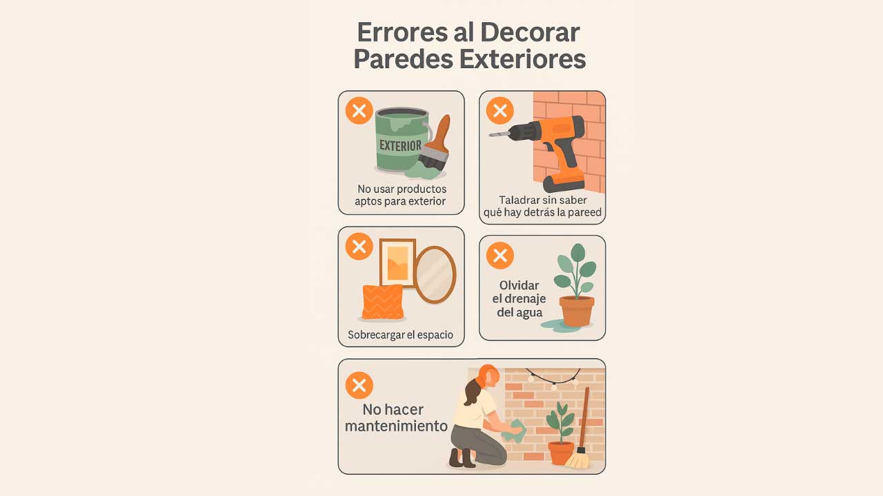 Errores comunes al decorar paredes patio exterior y cómo evitarlos