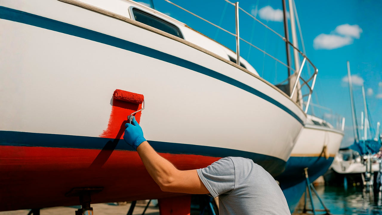 Tipos de pintura de barcos según el material del casco